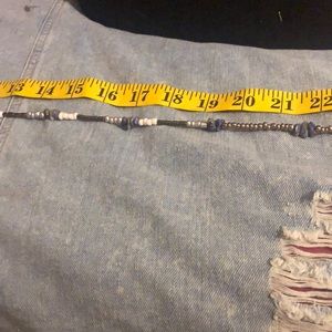 Chrome black and blue stone belly  bracelet